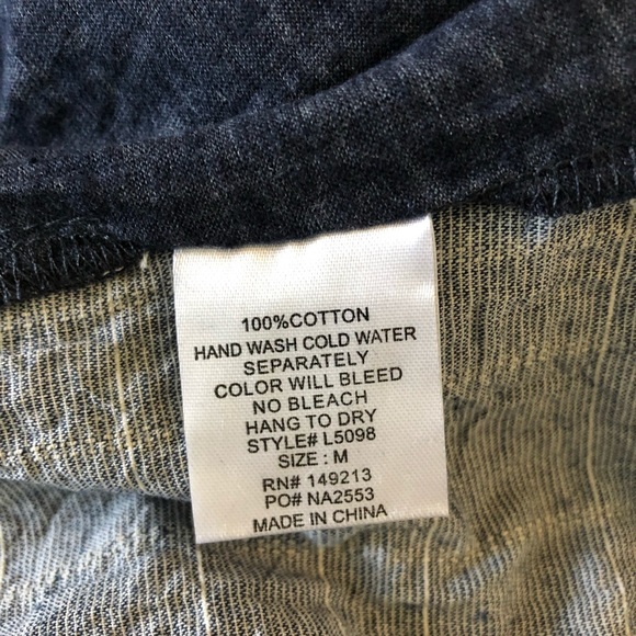 Kori America Denim Blue Crinkle Top Small Medium - Picture 6 of 8